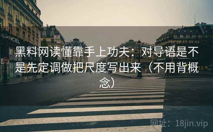 黑料网读懂靠手上功夫：对导语是不是先定调做把尺度写出来（不用背概念）